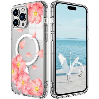 iPhone 16 Pro - EIDERWOOD Hybrid Plastik Cover - MagSafe Kompatibel - Lyserøde Blomster