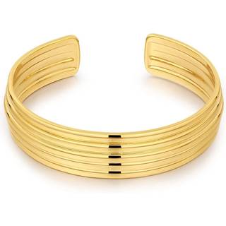 Luv Aj Luv Aj Gold Tone The Ridged Positano Cuff Bracelet
