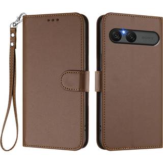 Sony Xperia 10 VII - EIDERWOOD Kunstlæder Flip Cover - Kortholder & Strop - Brun