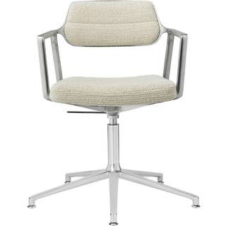 Vipp 453+ Swivel Chair Polished Aluminium / Wavy - Kontorstole Tekstil Off-White - 453+02G01