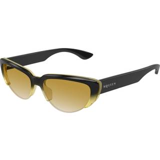 Alexander McQueen Kvinde Alexander McQueen AM0533S 003 Solbriller Acetat Gul Brun Cat Eye