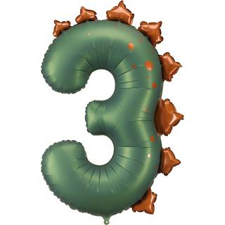 Dinosaur Folieballon Tal 3 Mørkegrøn 92 cm – Unik festdeko til børnefødselsdagen