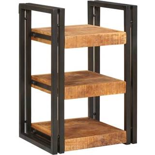 Sengebord Brun og sort 38 x 33 x 58 cm Massivt mangotræ