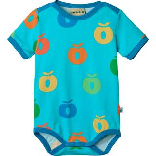 Småfolk Apples Kortærmet Baby Body Blue Atoll 74 cm  Blå  74 cm  mand