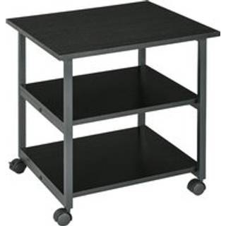 HOMCOM 3-Tier Printer Stand with Storage Shelf, Mobile Printer Table on Wheels, 50 x 50 x 52.5cm Rolling Printer Cart for Office, Black Aosom UK