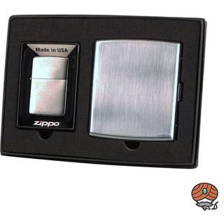 Zippo Zippo Gavesæt - Brushed Chrome Lighter og Etui
