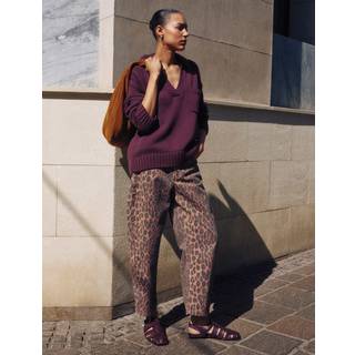 Hush Hush Leopardprint 100% Bomuld Ballon-jeans