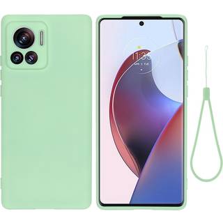 EIDERWOOD Motorola Edge 30 Ultra Liquid Silikone Bagside Cover m. Strop - Grøn