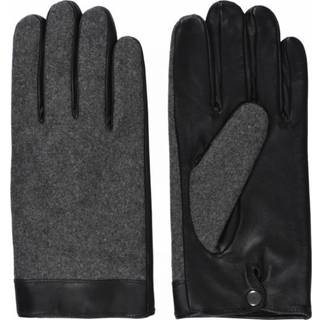 Claudio Læderhandsker med Stof i Sort til Herre