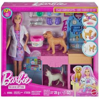 Barbie Veterinær legesæt med dukke, dyrefigurer og modellervoks