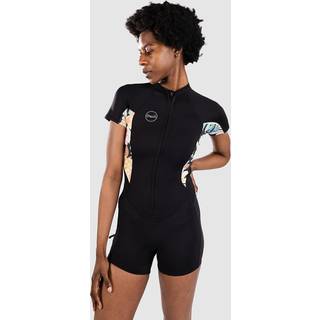 O'Neill Bahia 2/1 Front Zip Spring Våddragt - 10 - black/mikahfloral/black
