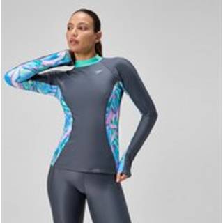 Women's Long Sleeve Rashguard Grey/Turquoise