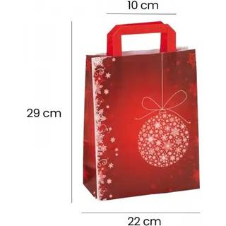 Jule Kraft Gavepose m/Flade Håndtag 22 x 29 x 10 cm (25 Stk)