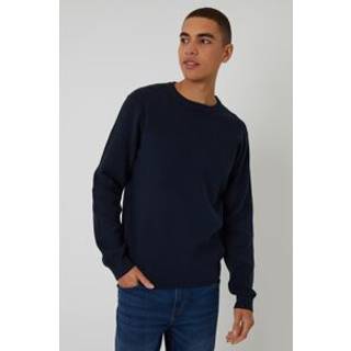 Threadbare Threadbare Blue Rib Knit Crew Neck Jumper