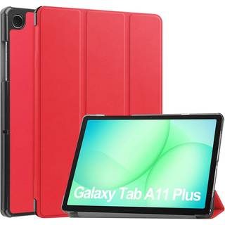 Samsung Galaxy Tab A11+ (Plus) EIDERWOOD Kunstlæder Tablet Cover m. Standerfunktion - Rød