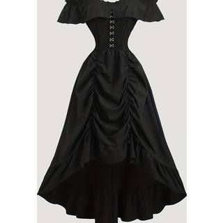 TEMU Elegant Off The Shoulder Long Dress | Style, Ruffle Details, Fitted, Ideal For Island Vacations And Romantic Dates