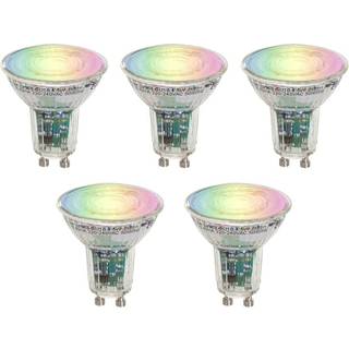 Sæt med 5 Smart GU10 50 LED Pærer Klar RGBW 4,5W 350 lm 2700-6000K