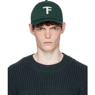Tom Ford TF embroidered leather-trimmed baseball cap - green - XL