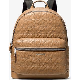 MK Hudson Medium Logo Embossed Dome Backpack - Natural - Michael Kors - ONE SIZE