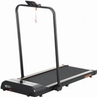 HOMCOM Foldable Walking Treadmill, with LED Display and Wheels, for Home, Office & Fitness Studio, Orange