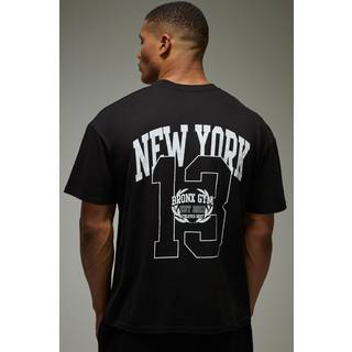 Mens Black Man Active Bronx Gym Oversized T-shirt