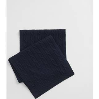 GANT Dame Kabelstrikket halstørklæde i uld (ONE SIZE) EVENING Blå