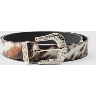 Mens Animal Western Buckle Cow Belt
