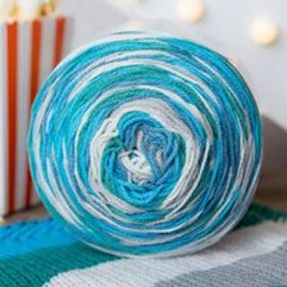Emu Funfair Stripe Cotton Blend DK - Blue Raspberry Slush (005)
