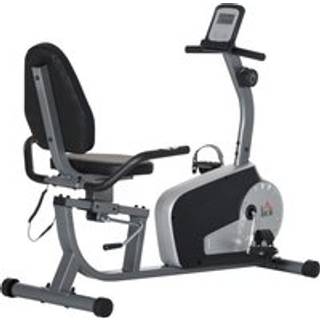 HOMCOM Exercise Bike with LCD Display, Stationary Bike with Quiet 8-Level Magnetic Resistance, Adjustable Seat and Backrest, Indoor Cycling Exercise Equipment for Home Gym Fitness Workout Training
