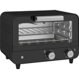HOMCOM Small Toaster Oven, 12L Multifunction Mini Countertop Oven with Glass Door, Adjustable Temperature and Timer, Black