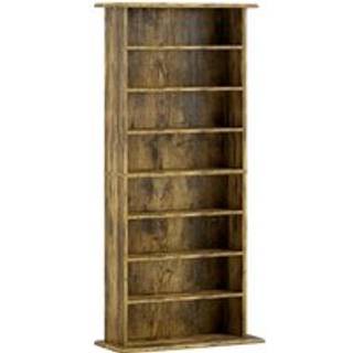 HOMCOM 360 CD Storage Unit - Rustic Brown