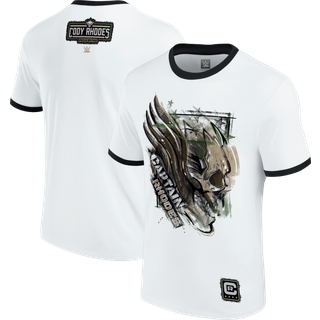Cody Rhodes Captain Rhodes Ringer T-Shirt - White - Mens