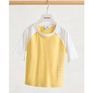 Reiss Reiss Yellow Baskin 3-9 yrs Colour-Block Logo Rash Top