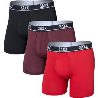 Saxx Essential Performance Mesh Boxer Brief Fly 3-Pack Hverdagsundertøj Herrer størrelse S farve rød