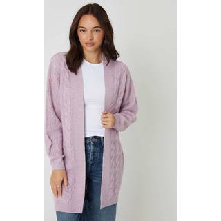 Threadbare Threadbare Pink Cable Knit Cardigan