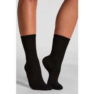 Hunkemöller Ribstrikkede crew-sokker i modal Sort - 39/41