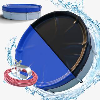 Arebos® Poolafdækning rund Ø420 cm 2-i-1 poolpresenning Sommer & vinterafdækning til swimmingpools Solpresenning