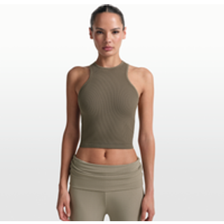 NikeSKIMS Ribbed Seamless Racerneck-tanktop til kvinder - brun