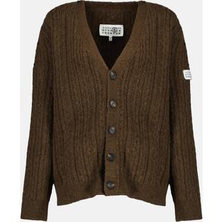 Brown Ribbed Wool Cardigan - S