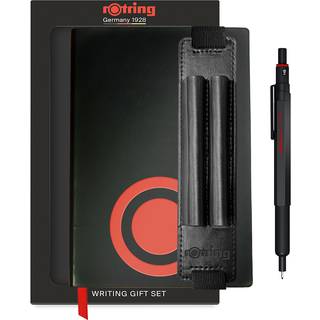 Rotring 600 trykblyant 0,5 mm med penneetui og premium notesbog, gavesæt