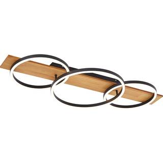 Design loftslampe sort rund inkl. LED 3-trins dæmpbar 3-lys - Nimue