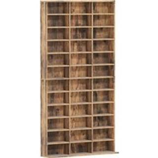 HOMCOM CD Storage Unit with Adjustable Shelves, 102 x 195 cm, Rustic Brown