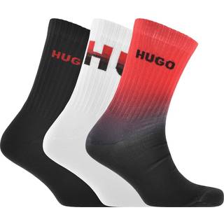 HUGO 3 Pack Ribbed Socks Red