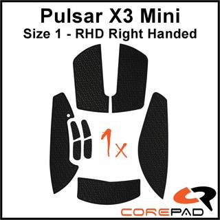 Corepad Soft Grips for Pulsar X3 Mini RHD - Sort