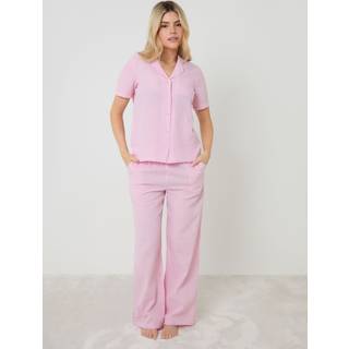 Threadbare Threadbare Pink Check Short Sleeve Button Up Pyjama Set