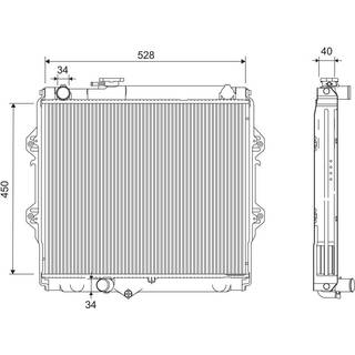 VALEO 701280 Radiator Aluminium, uden kølemiddelregulering