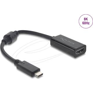 DeLOCK 61085 videokabel adapter 0,15 m USB Type-C HDMI Sort