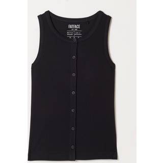 Fat Face FatFace Rosa Black Button Ribbed Vest