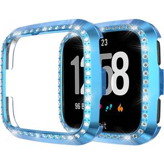 Fitbit Versa Lite Rhinsten dekorations Ramme etui - Blå