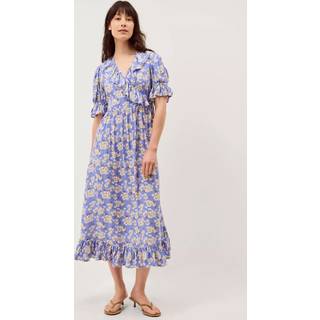 Monsoon Monsoon Blue Sian Floral Print Ruffle Midi Dress - 42
